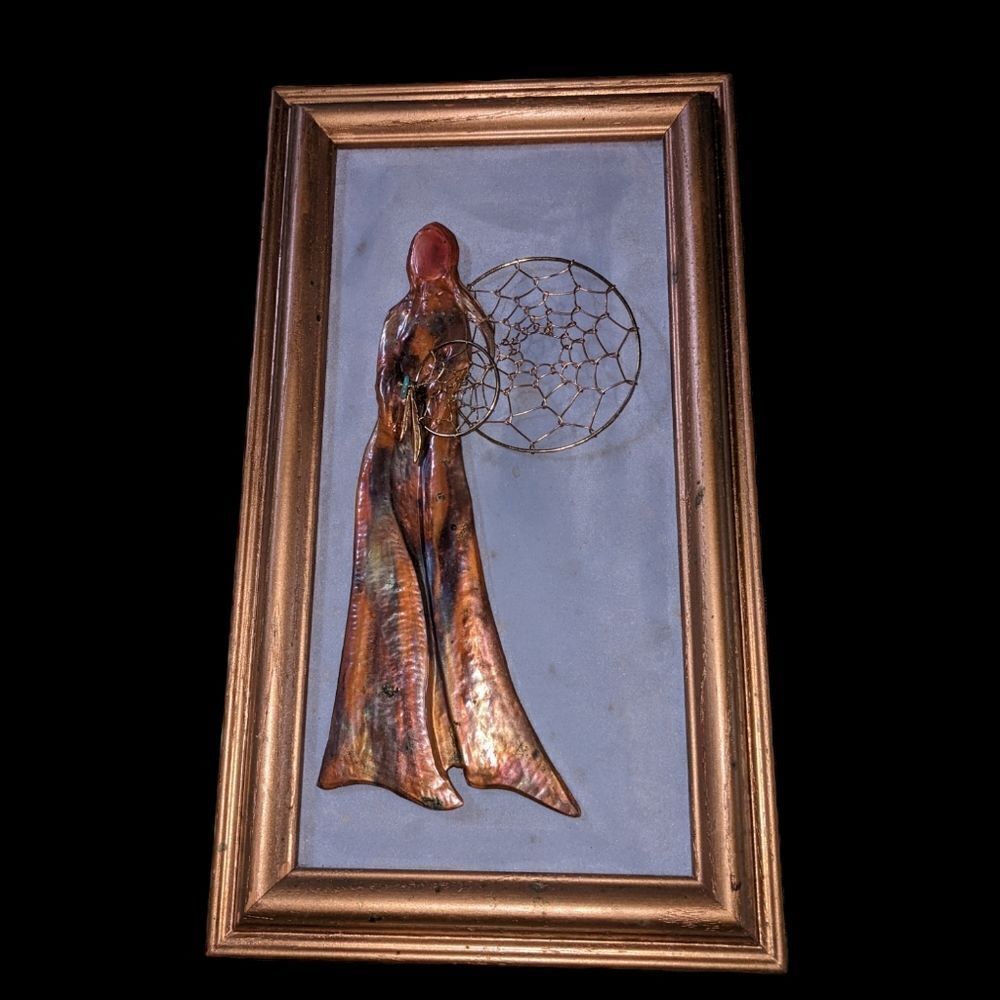 Vintage artisan Dreamweaver metal artwork